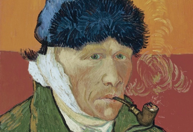 MFA213437 Credit: Self Portrait with Bandaged Ear and Pipe, 1889 (oil on canvas) by Vincent van Gogh (1853-90) Private Collection/ The Bridgeman Art Library Nationality / copyright status: Dutch / out of copyright