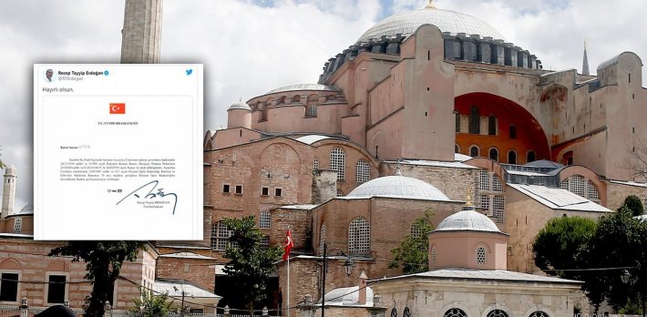 Αγία Σοφία: Υπέγραψε το διάταγμα ο Ερντογάν κι ευχήθηκε «καλορίζικο» το τζαμί