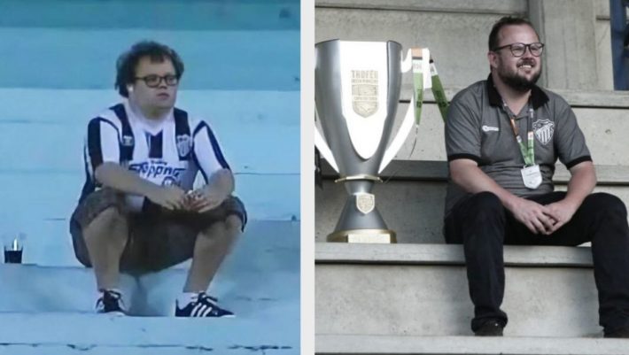 Ο οπαδός που καθόταν μόνος στην εξέδρα της ομάδας του και έφτασε να σηκώσει Κύπελλο ως πρόεδρος!