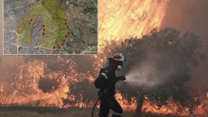 Φωτιά: Καίγονται σπίτια σε Διώνη και Παλλήνη – Πώς εξελίσσονται τα πύρινα μέτωπα στην Αττική