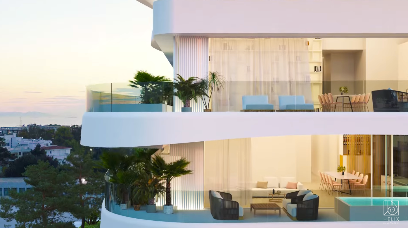 Η ωραιότερη στην Ελλάδα: Η πολυκατοικία με τις ιδιωτικές πισίνες σε κάθε μπαλκόνι είναι ένα αρχιτεκτονικό κομψοτέχνημα