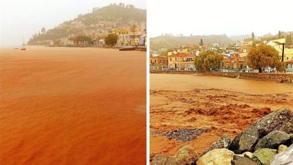 Κακοκαιρία Elias: Τρομακτικές εικόνες από τη Λίμνη Ευβοίας – Η λάσπη έφτασε στη θάλασσα!