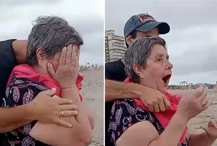 Συγκινητική στιγμή: Ηλικιωμένη βλέπει θάλασσα για πρώτη φορά στη ζωή της