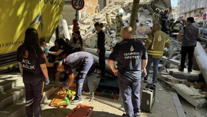 Κωνσταντινούπολη: Νέο βίντεο από την κατάρρευση του κτιρίου